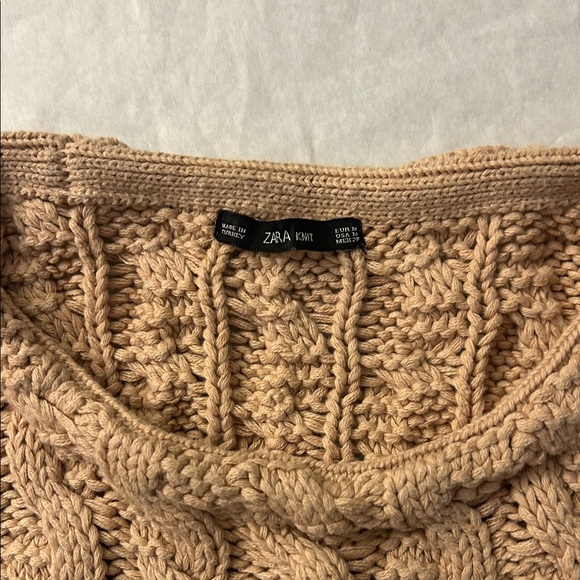 Zara Women Cable Knit Sweater - Tan - Picture 3 of 5
